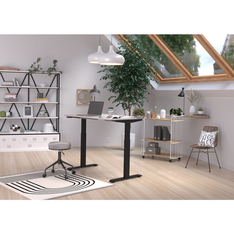 Jet 120 cm Cashmere / Zwart Elektrische Zit Sta Bureautafel Jet 120 cm Cashmere / Zwart Elektrische Zit Sta Bureautafel