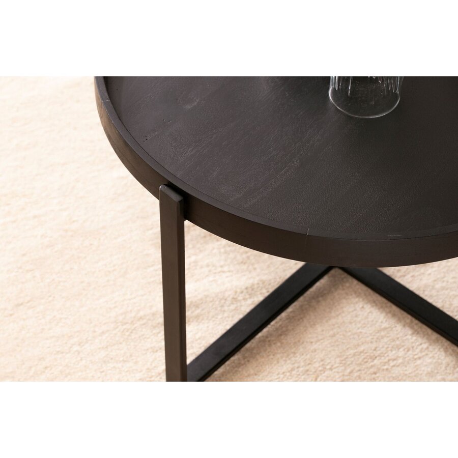 Egal Ronde Salontafel Zwart Mango Egal Ronde Salontafel Zwart Mango
