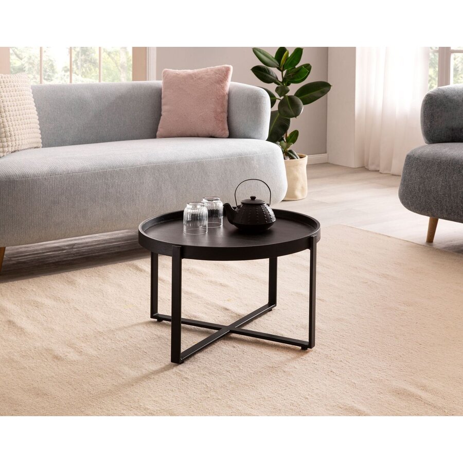 Egal Ronde Salontafel Zwart Mango Egal Ronde Salontafel Zwart Mango