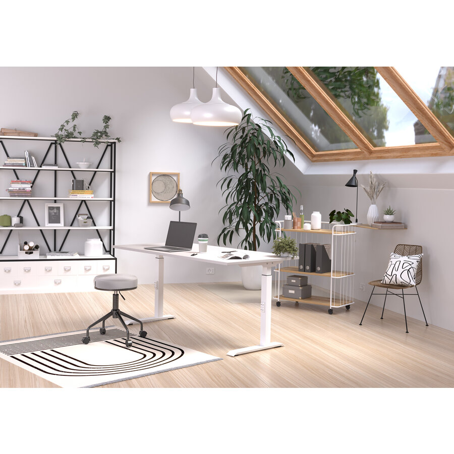 Downey 160 cm Cashmere / Wit Zit Sta Bureautafel Downey 160 cm Cashmere / Wit Zit Sta Bureautafel