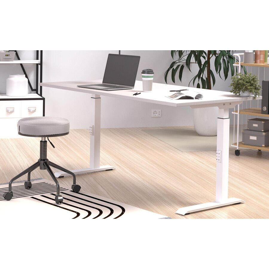 Downey 160 cm Cashmere / Wit Zit Sta Bureautafel Downey 160 cm Cashmere / Wit Zit Sta Bureautafel