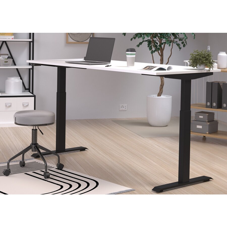 Jet 180 cm Wit / Zwart Elektrische Zit Sta Bureautafel Jet 180 cm Wit / Zwart Elektrische Zit Sta Bureautafel