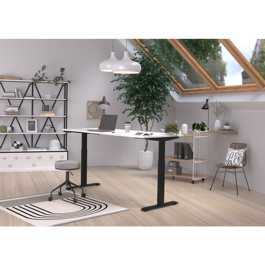 Jet 180 cm Wit / Zwart Elektrische Zit Sta Bureautafel Jet 180 cm Wit / Zwart Elektrische Zit Sta Bureautafel