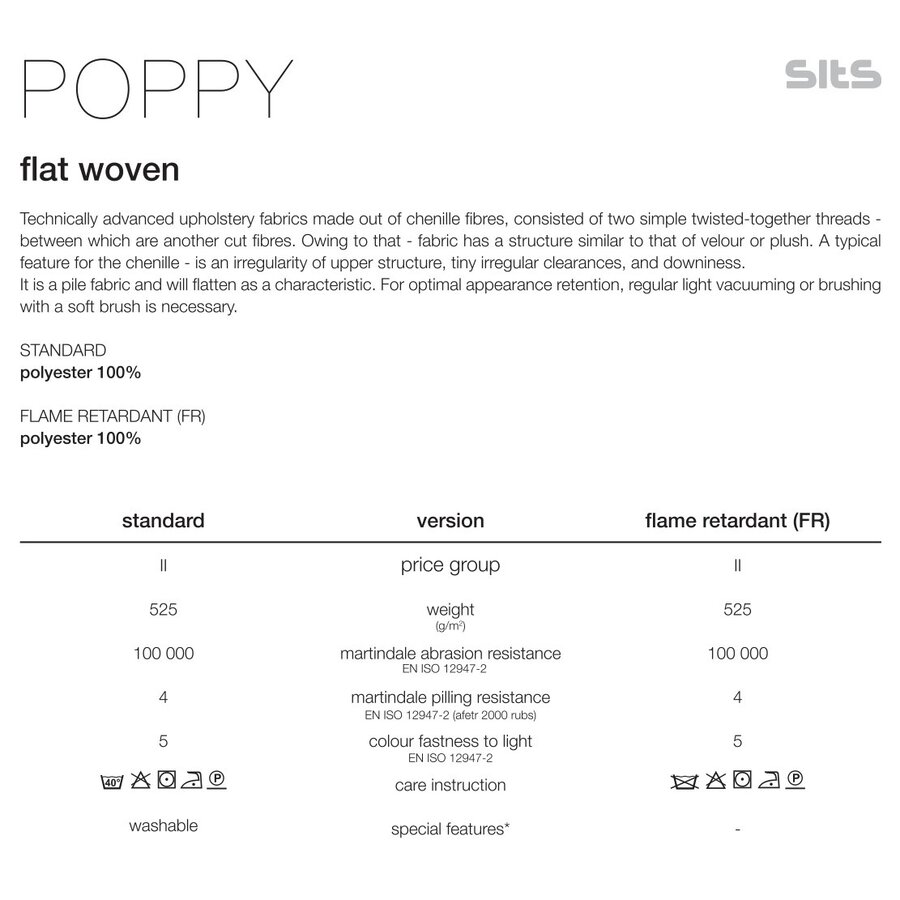 Sits Poppy Groen Stof