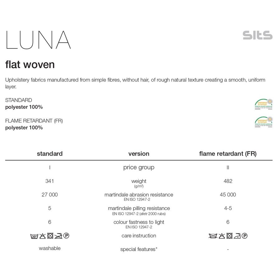 Sits Luna Lichtgrijs Stof Sits Luna Lichtgrijs Stof