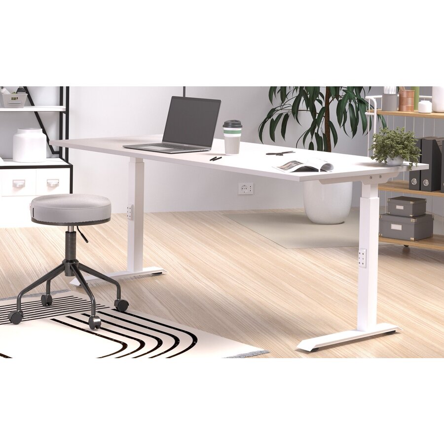 Downey 180 cm Cashmere / Wit Zit Sta Bureautafel Downey 180 cm Cashmere / Wit Zit Sta Bureautafel