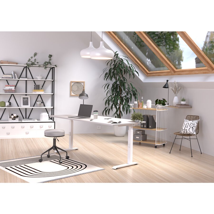 Downey 180 cm Cashmere / Wit Zit Sta Bureautafel Downey 180 cm Cashmere / Wit Zit Sta Bureautafel