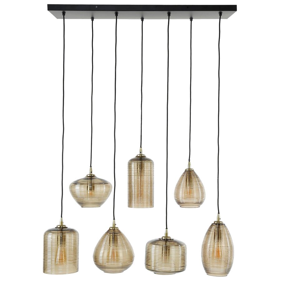 Mixy 4+3L Hanglamp Gestreept Glas