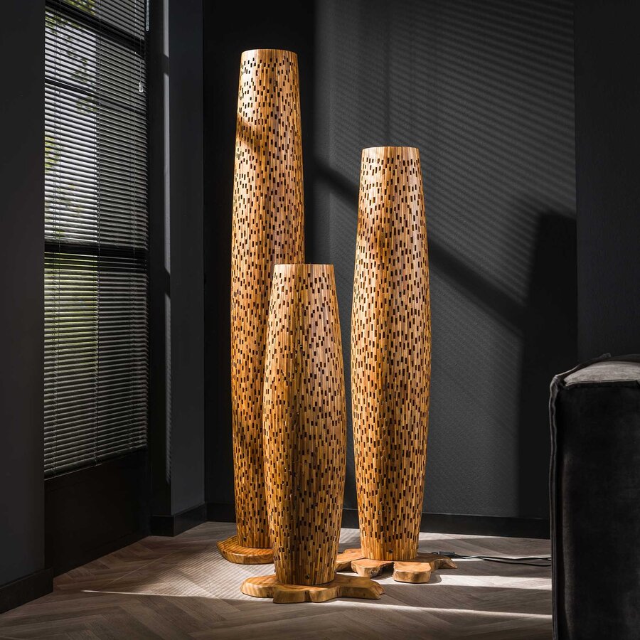 Bars Teakhouten Vloerlamp Large Bars Teakhouten Vloerlamp Large