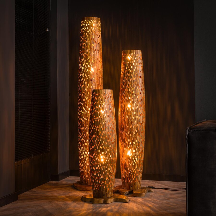 Bars Teakhouten Vloerlamp Small Bars Teakhouten Vloerlamp Small