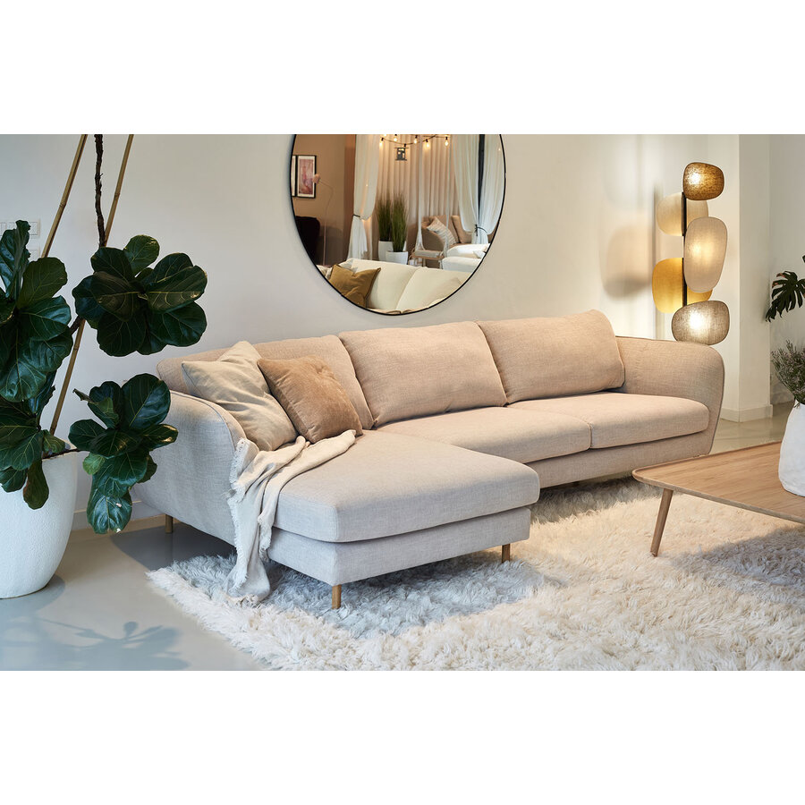 Emma Chenille 2-Zits Bank + Chaise Longue Links Emma Chenille 2-Zits Bank + Chaise Longue Links