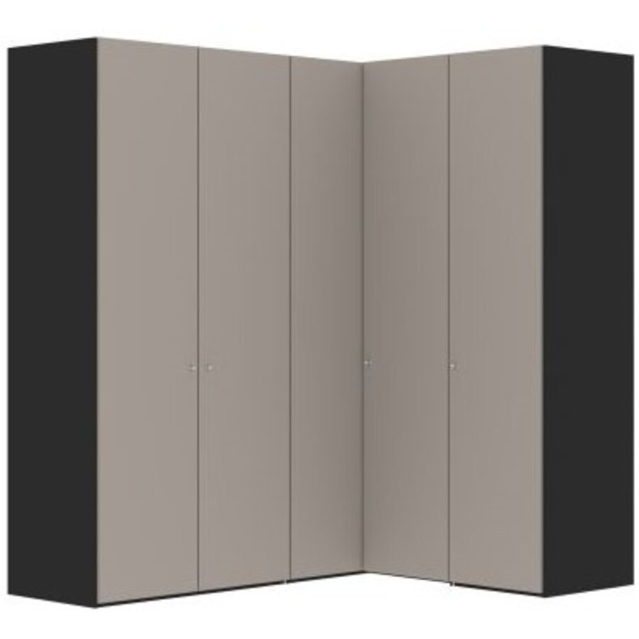 Nougat 90° Hoek Kledingkast 5 Deurs Nougat 90° Hoek Kledingkast 5 Deurs