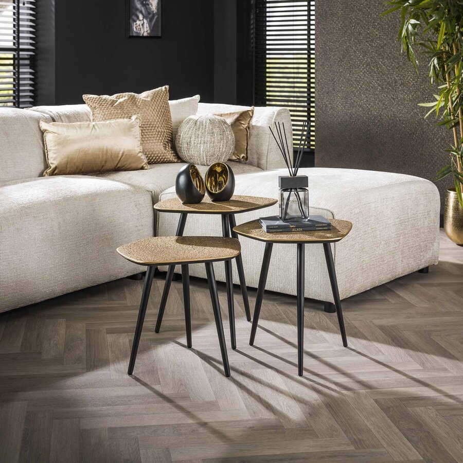 Chezelle Organische Salontafel Set van 3 Brons Chezelle Organische Salontafel Set van 3 Brons