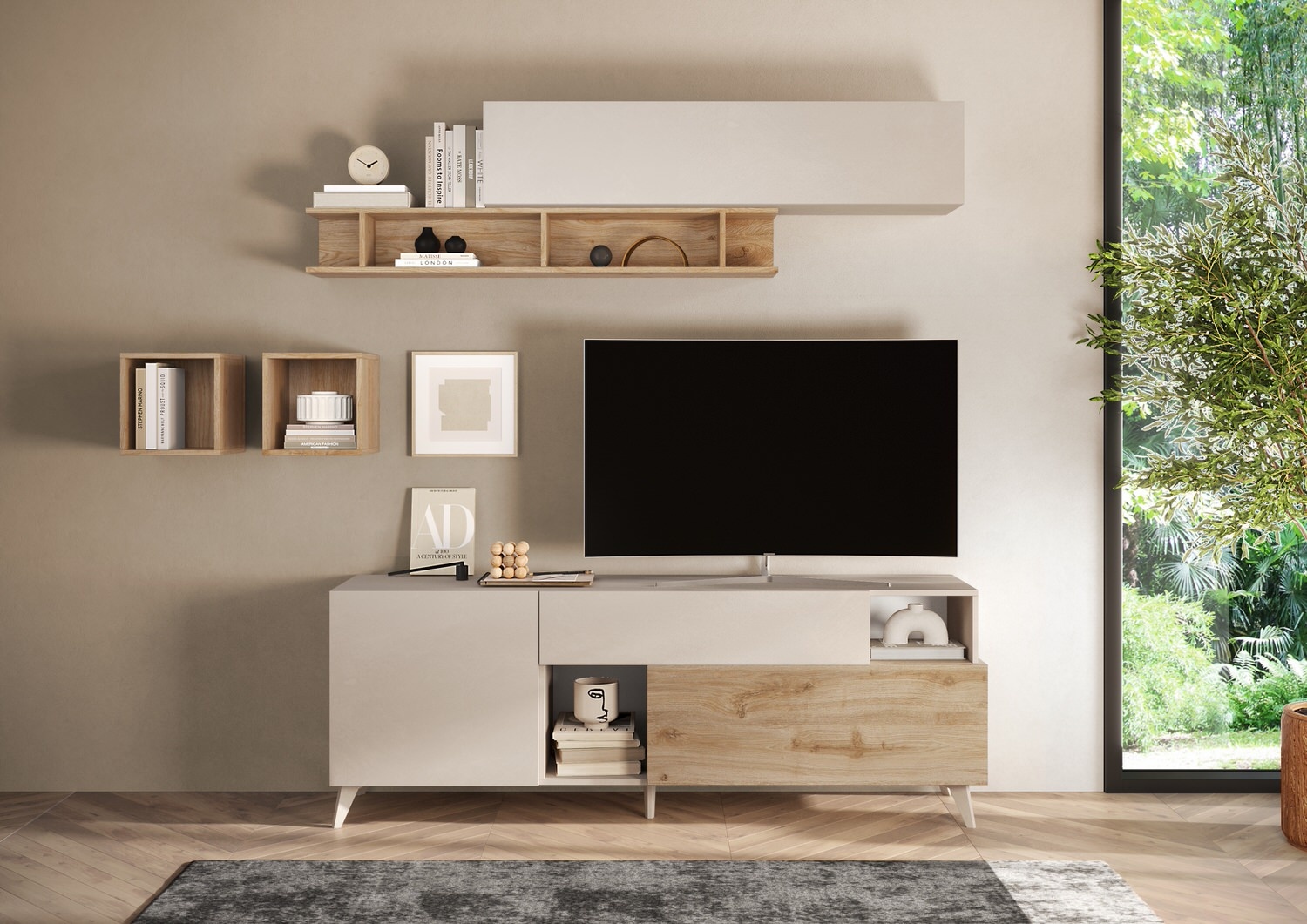 Benvenuto Design Monaco Cashmere / Kadiz Eiken TV-meubel 180 cm