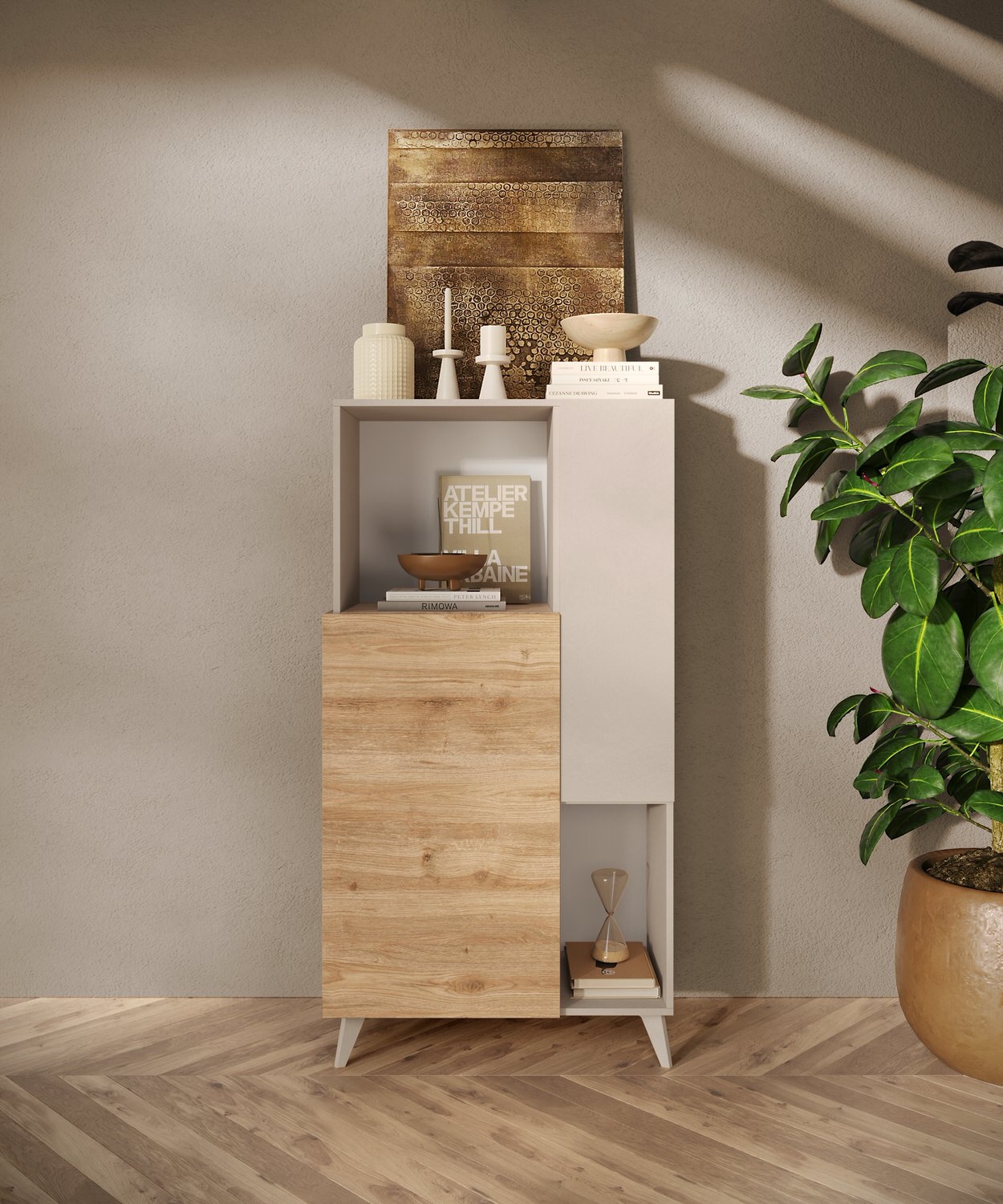 Benvenuto Design Monaco Cashmere / Kadiz Eiken Opbergkast