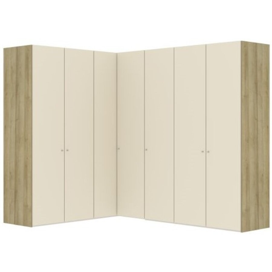 Cozy White Glas 90° Hoek Kledingkast 7 Deuren Cozy White Glas 90° Hoek Kledingkast 7 Deuren