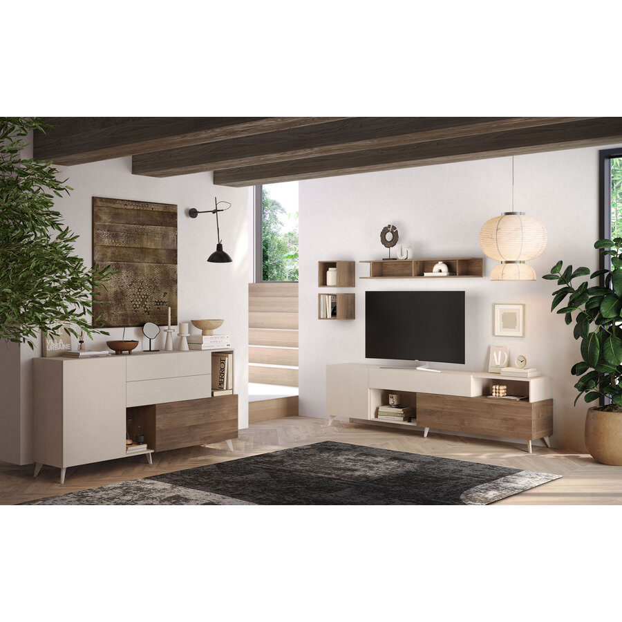 Monaco Cashmere / Mercure Eiken Dressoir 180 cm Monaco Cashmere / Mercure Eiken Dressoir 180 cm