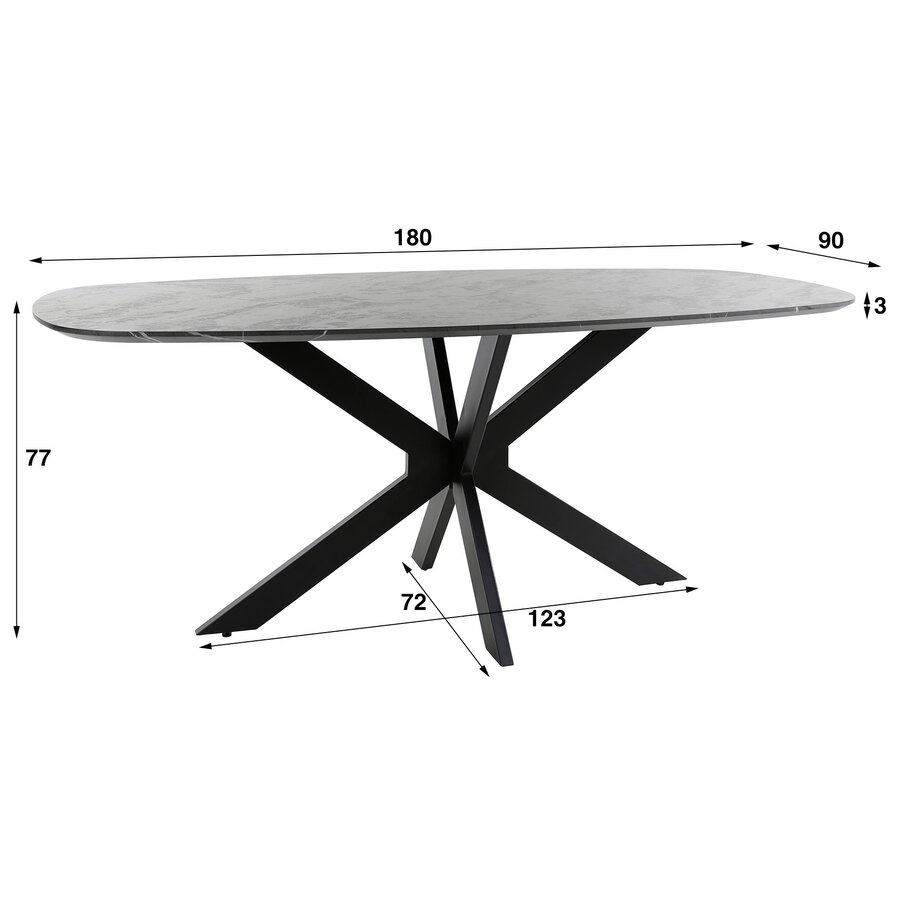 König Deens Ovaal Eettafel 180 cm König Deens Ovaal Eettafel 180 cm