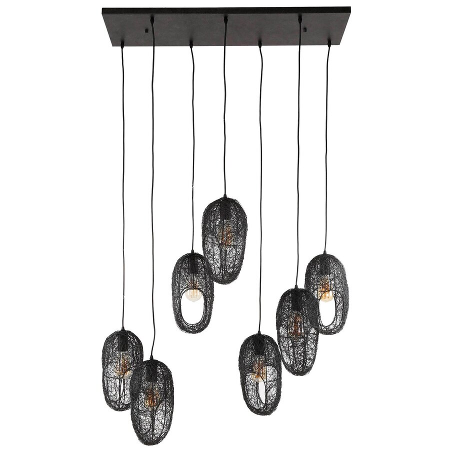 Dantell Oog Wire Hanglamp 4+3 Artic Zwart Dantell Oog Wire Hanglamp 4+3 Artic Zwart