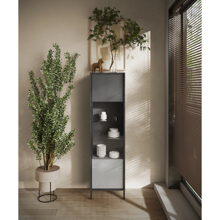 Everest Piombo / Gesso / Ardesia Vitrinekast Everest Piombo / Gesso / Ardesia Vitrinekast