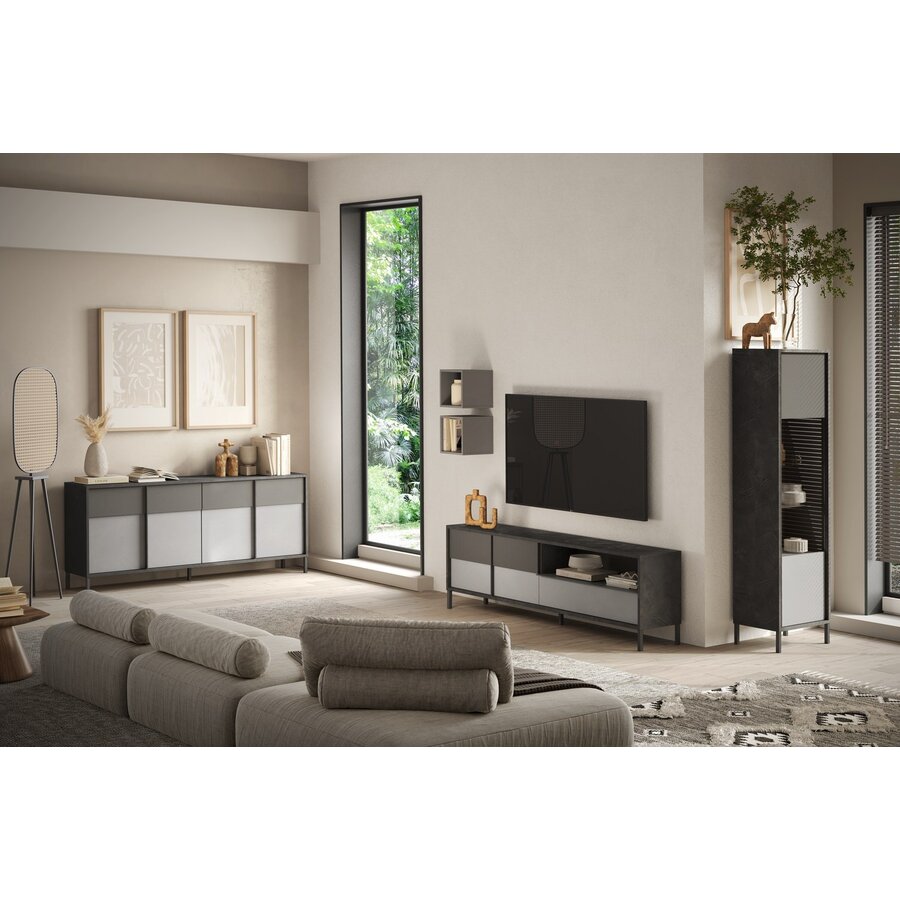Everest Piombo / Gesso / Ardesia Vitrinekast Everest Piombo / Gesso / Ardesia Vitrinekast