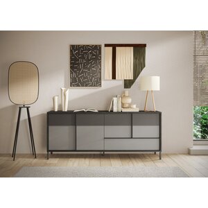 Benvenuto Design Everest Piombo/Gesso/Ardesia Dressoir 4-Deuren en 1-Lade