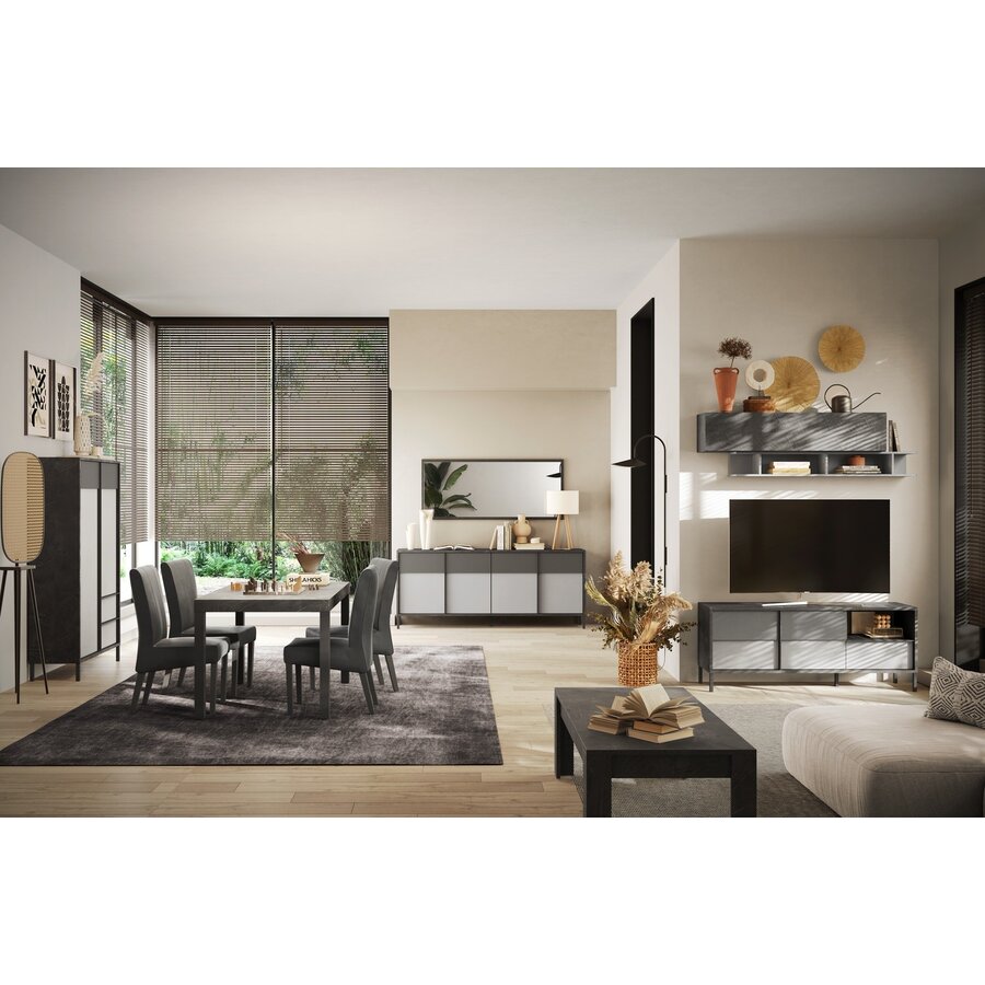 Everest Piombo / Gesso / Ardesia Dressoir 4-Deuren Everest Piombo / Gesso / Ardesia Dressoir 4-Deuren