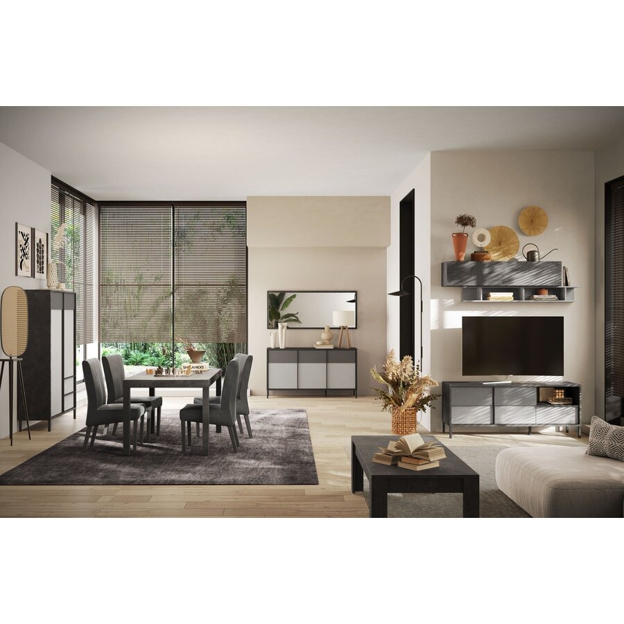 Everest Piombo / Gesso / Ardesia Dressoir 3-Deuren