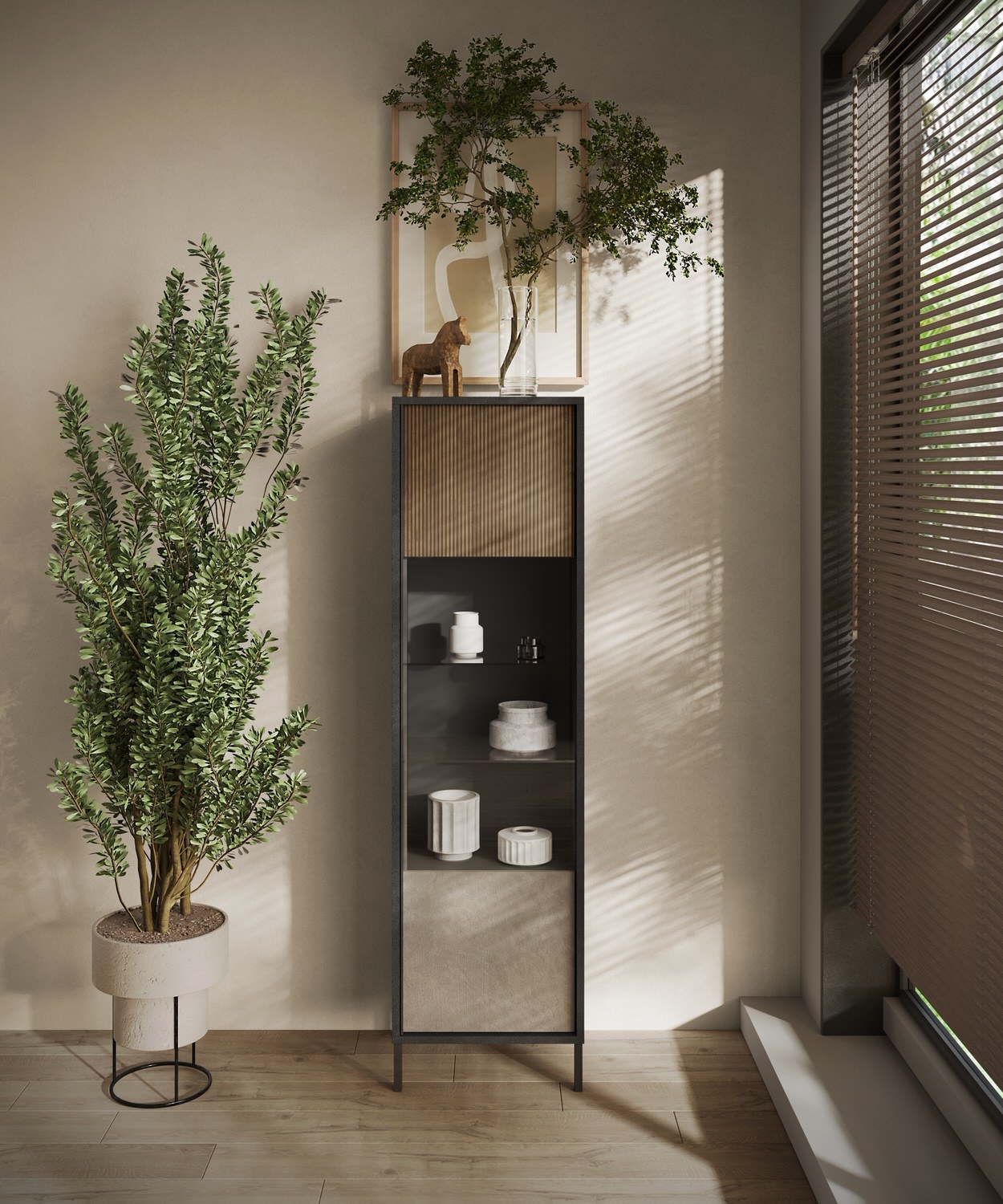 Benvenuto Design Everest Lava / Argilla / Mercure Vitrinekast