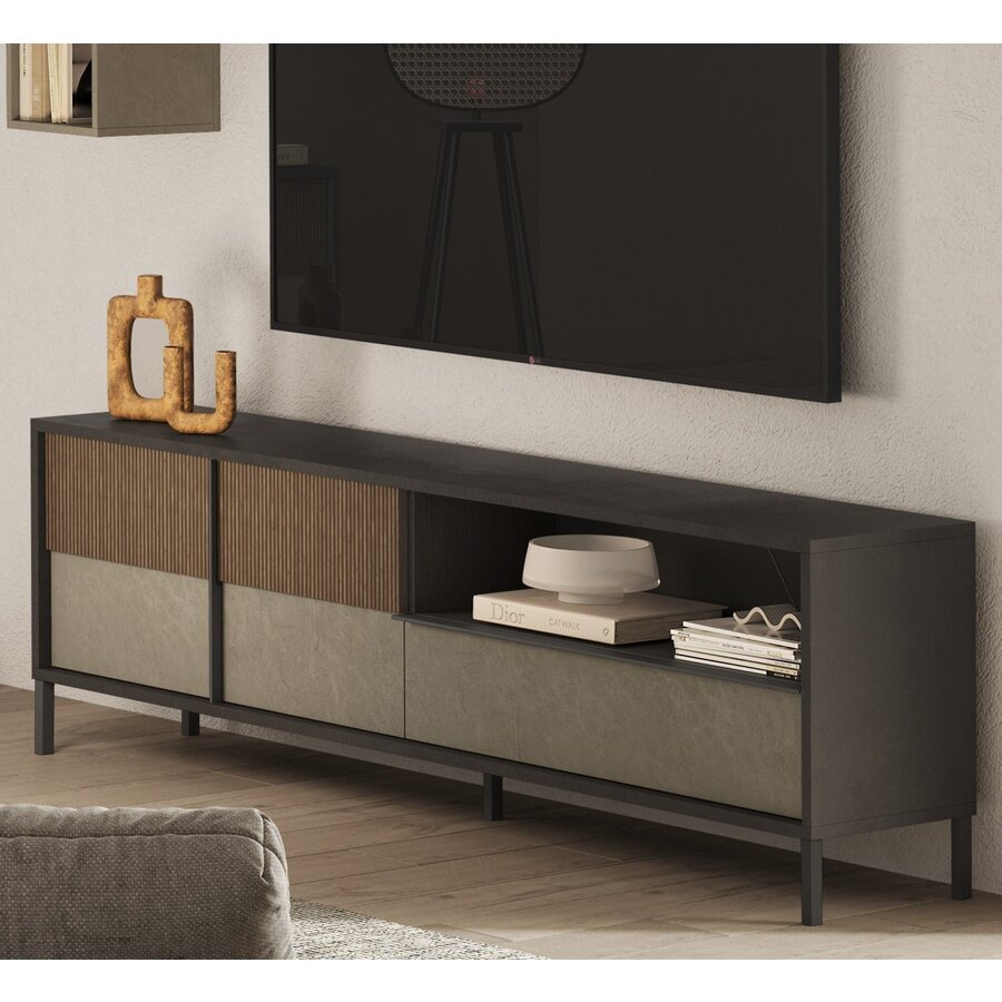 Everest Lava/Argilla/Mercure TV-meubel 206 cm Everest Lava/Argilla/Mercure TV-meubel 206 cm