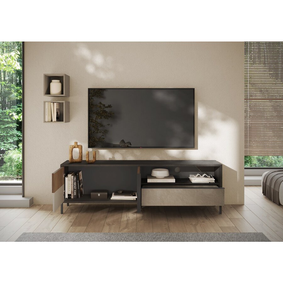 Everest Lava/Argilla/Mercure TV-meubel 206 cm Everest Lava/Argilla/Mercure TV-meubel 206 cm