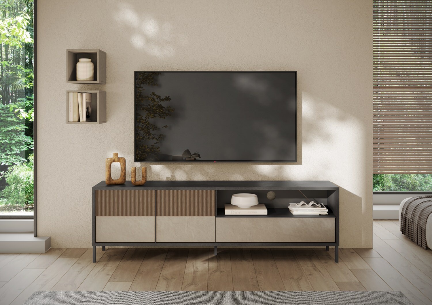 Benvenuto Design Everest Lava/Argilla/Mercure TV-meubel 206 cm