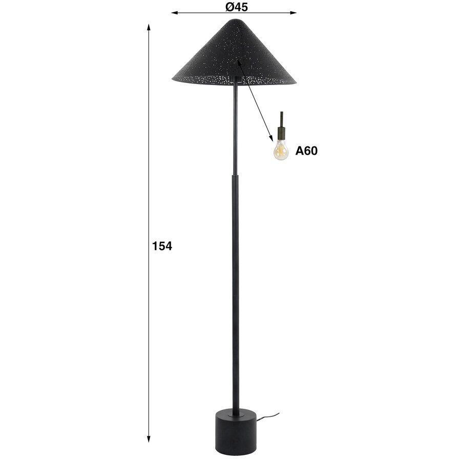 Kosmos Houtskool Zwart Vloerlamp Kosmos Houtskool Zwart Vloerlamp