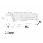 Bonnie 2-Zits 220 cm Bank Bonnie 2-Zits 220 cm Bank