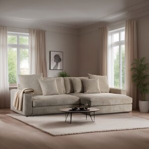 Lions Design Lincoln Naturel 3-zits Bank + Chaise Longue Rechts/Links