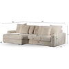 Vito Beige 3-zits Bank + Chaise Longue Rechts/Links