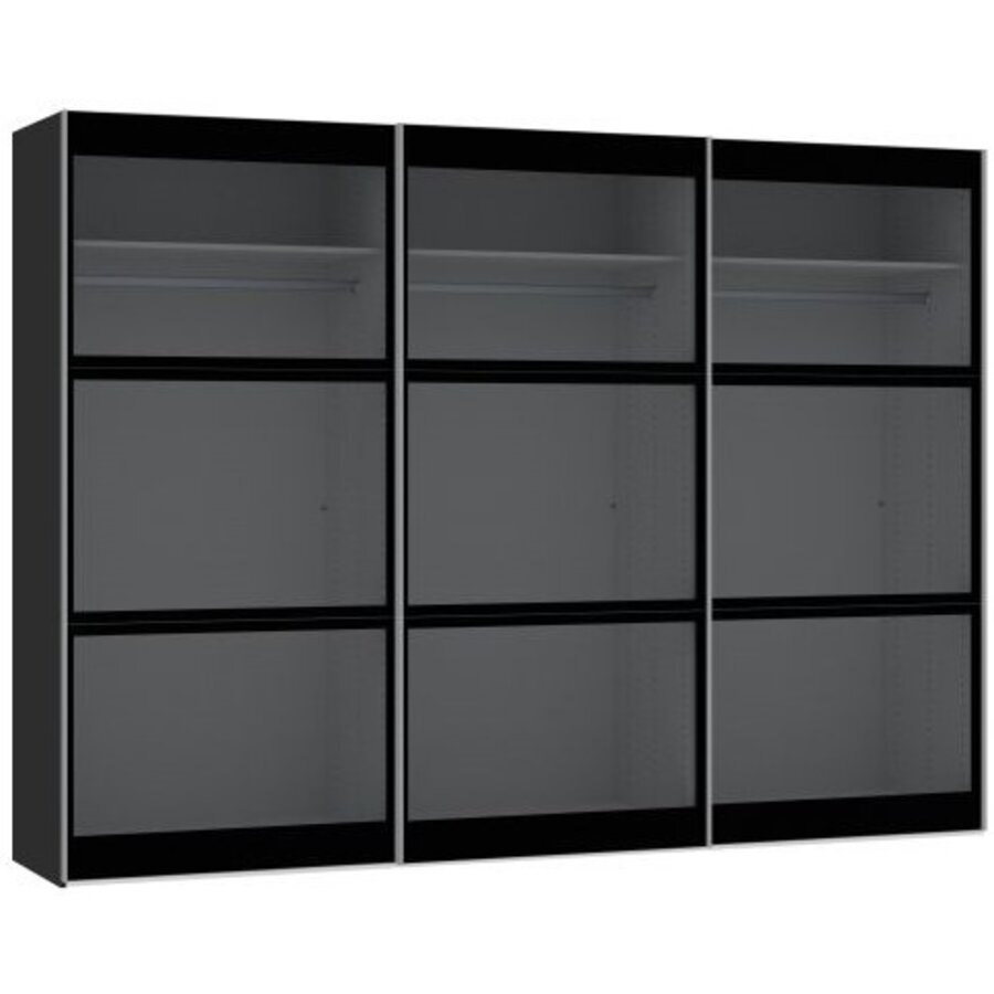 Donker Rookglas Schuifdeurkast 303 cm
