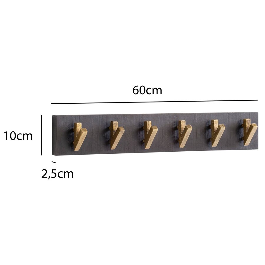 Bento Mango / Goud Kapstok 6 Haken Bento Mango / Goud Kapstok 6 Haken