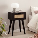 Sky Style Casiope Zwart Mango / Rattan Nachtkastje