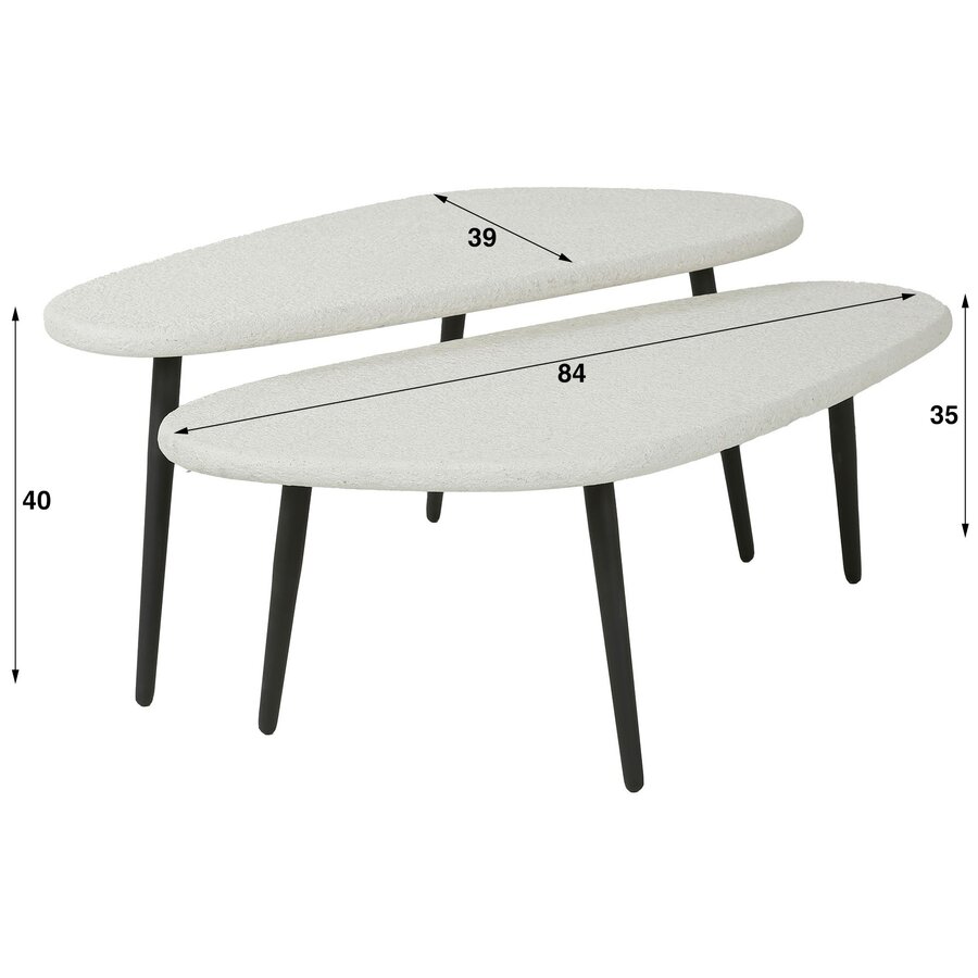 Stone Organic Salontafel Set Hoekvormig
