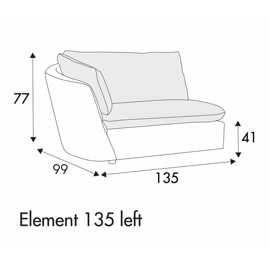 Bonnie Armfauteuil 135 cm Links/Rechts Bonnie Armfauteuil 135 cm Links/Rechts