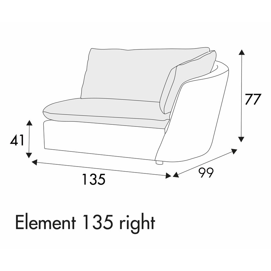 Bonnie Armfauteuil 135 cm Links/Rechts Bonnie Armfauteuil 135 cm Links/Rechts