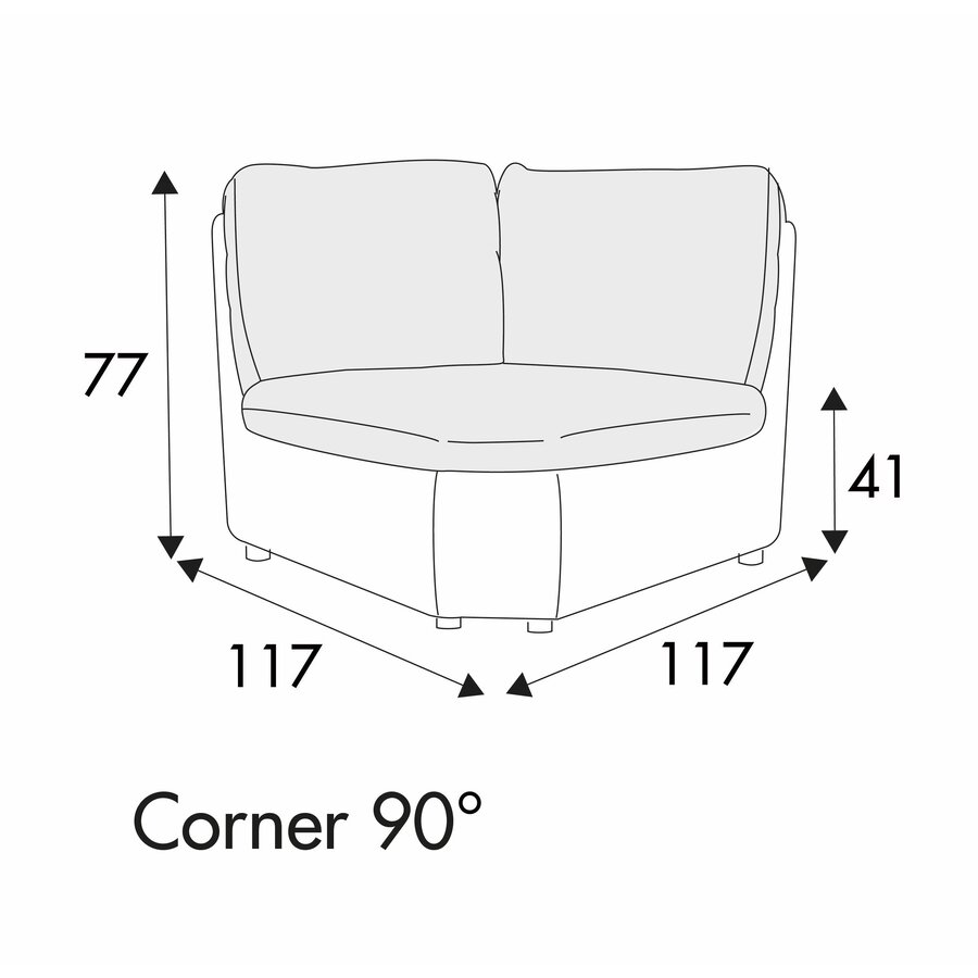 Bonnie Hoek 90º 117 cm Bonnie Hoek 90º 117 cm
