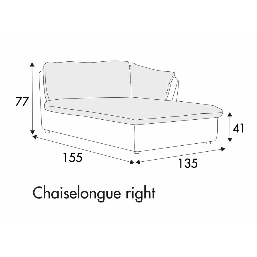 Bonnie Chaise Longue 135 x 155 cm Rechts/Links