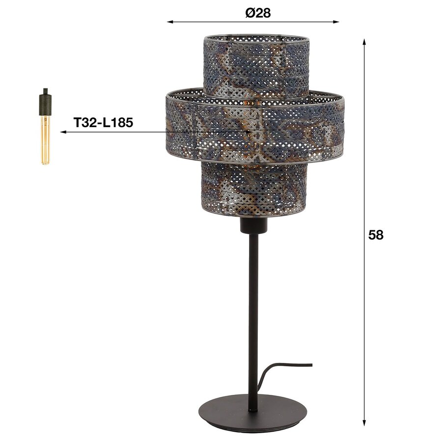 Lantern Tafellamp Zwart/Bruin Lantern Tafellamp Zwart/Bruin