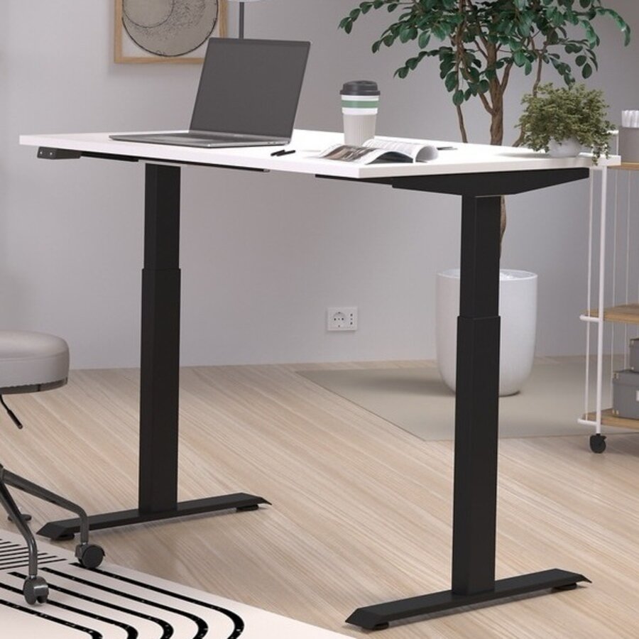 Jet  140 cm Wit / Zwart Elektrische Zit Sta Bureautafel Jet  140 cm Wit / Zwart Elektrische Zit Sta Bureautafel