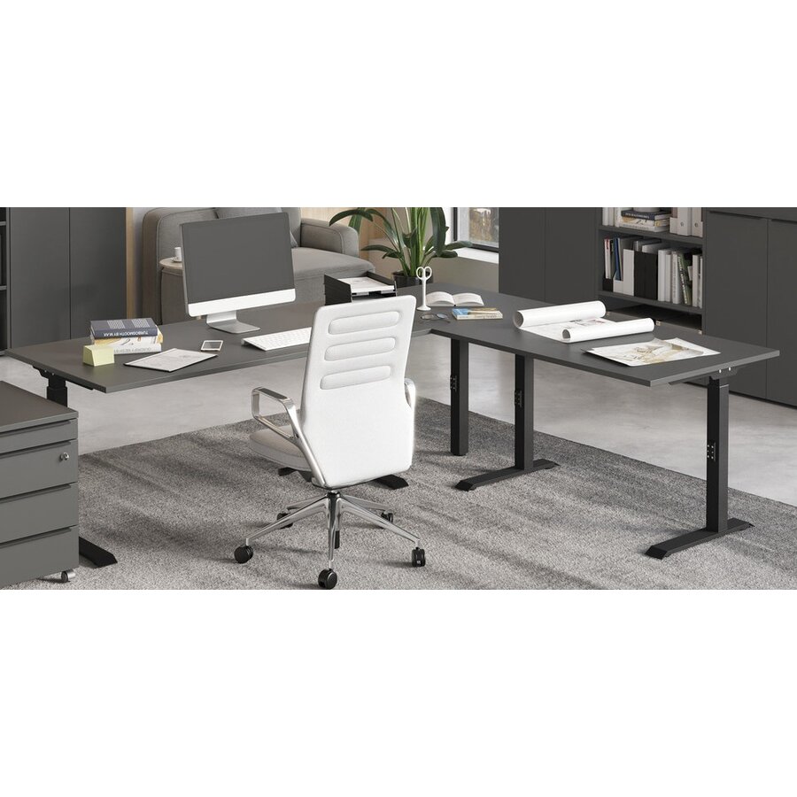 Mailand Grafiet Zit Sta Hoekbureau 240 x 200 cm Mailand Grafiet Zit Sta Hoekbureau 240 x 200 cm