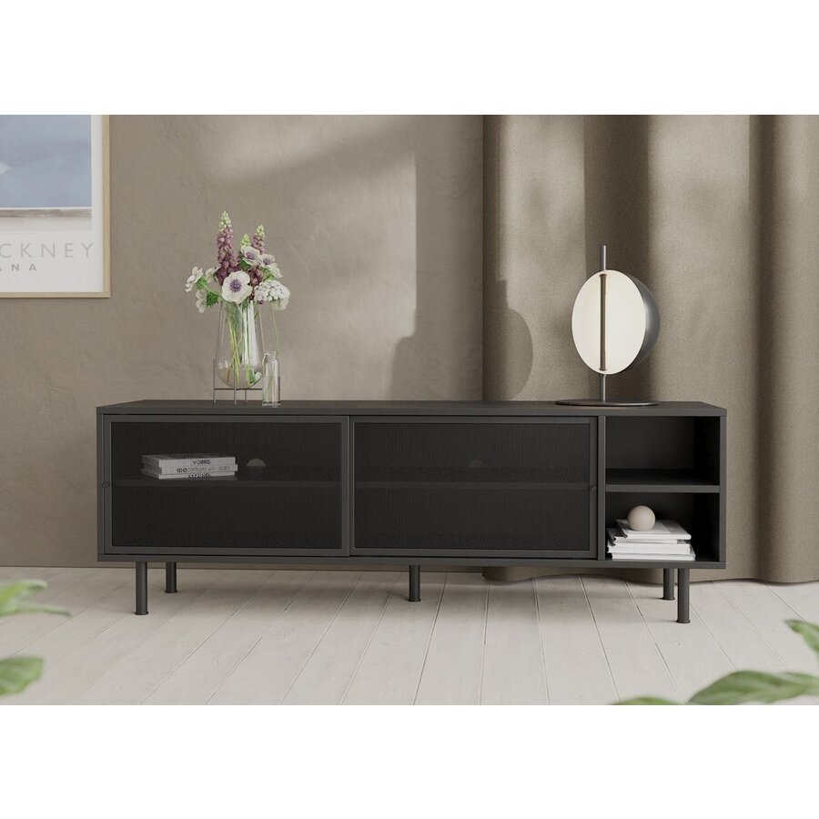 Veep Zwart Tv Meubel Schuifdeur 160 cm