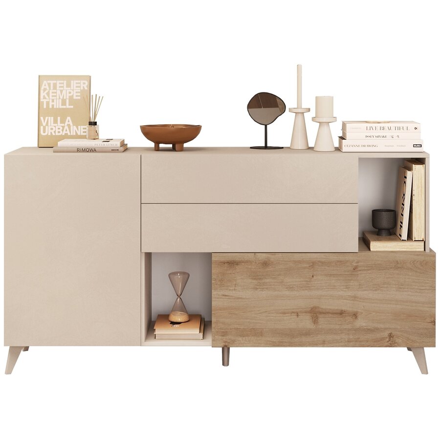 Monaco Cashmere / Kadiz Eiken Dressoir 180 cm Monaco Cashmere / Kadiz Eiken Dressoir 180 cm