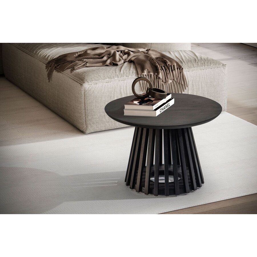 Jolie Ronde Salontafel Zwart Mango Jolie Ronde Salontafel Zwart Mango